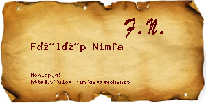 Fülöp Nimfa névjegykártya
